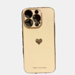 Gold Heart Design Phone Case with Inspirational Message